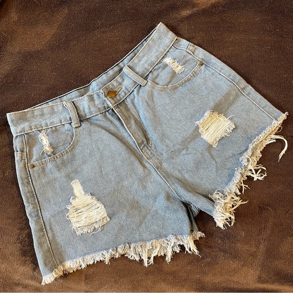 Distressed Denim Shorts